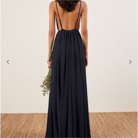 Reformation Callalily Dress in Navy Blue Size 4 - Picture 10 of 16